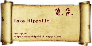 Maka Hippolit névjegykártya